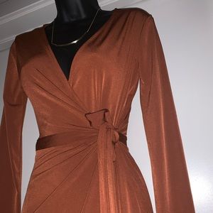 Forever 21 Long Sexy Bodycon Wrap Dress with Slit